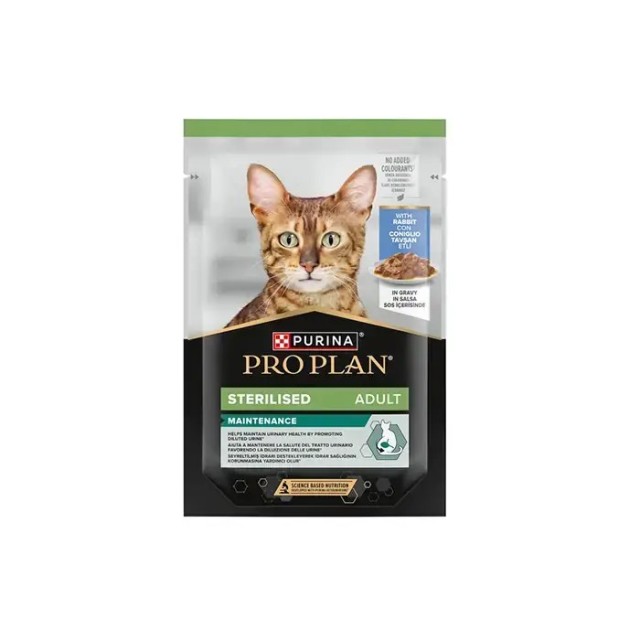 Pro Plan Sterilised Sos İçinde Tavşan Etli Kısırlaştırılmış Pouch Kedi Yaş Maması 85 Gr