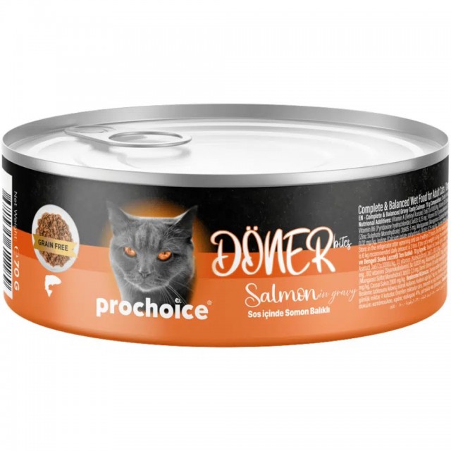 ProChoice Döner Bites Sos İçinde Somonlu Yetişkin Kedi Konservesi 70 Gr