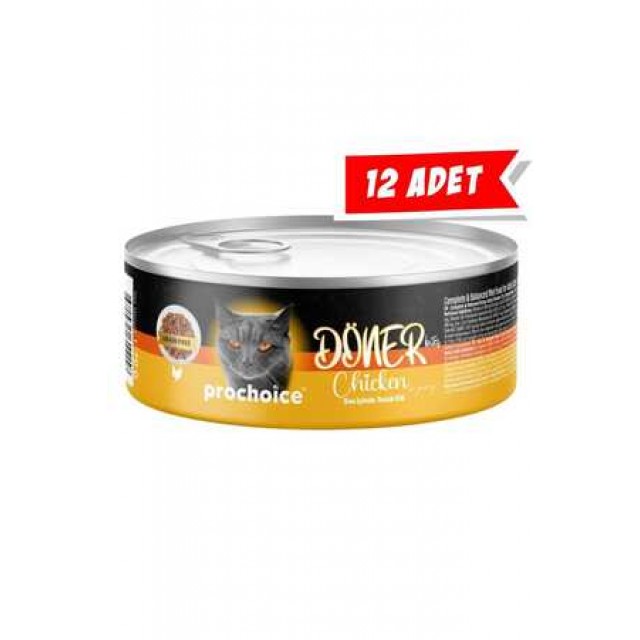 Prochoice Döner Sos İçinde Tavuk Etli Tam ve Dengeli Yetişkin Kedi Konservesi 12x70gr 12'li