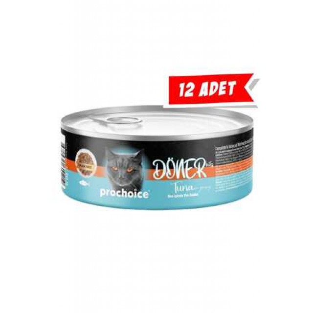Prochoice Döner Sos İçinde Ton Balıklı Tam ve Dengeli Yetişkin Kedi Maması 12x70gr 12'li