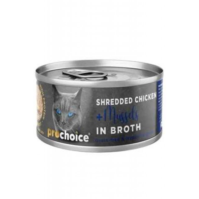 ProChoice Hypo Allergenic Tavuk Etli ve Midyeli Tahılsız Yetişkin Kedi Konservesi 70gr