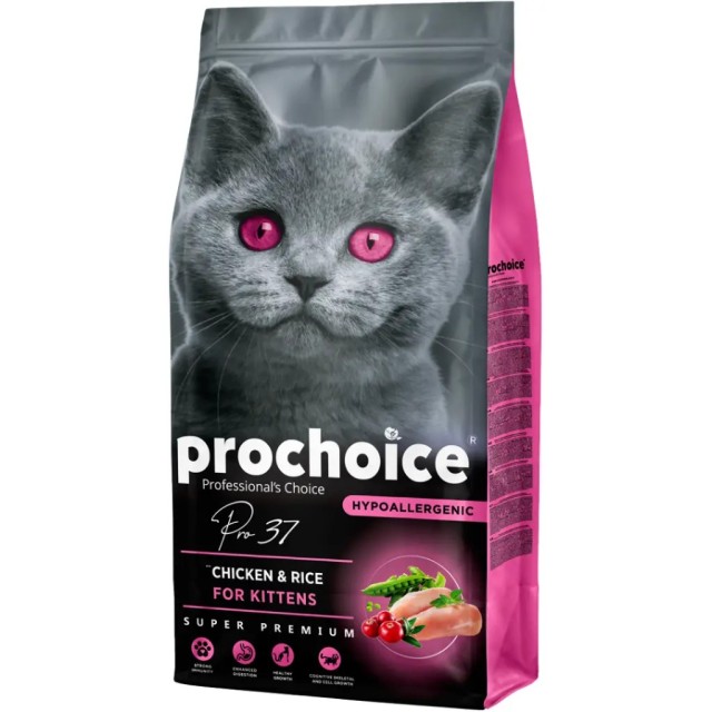 ProChoice Pro 37 Kitten Düşük Tahıllı Tavuk Etli ve Pirinçli Yavru Kedi Maması 15 Kg