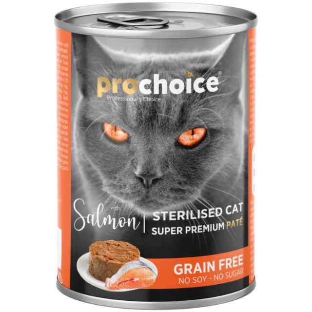 ProChoice Sterilised Somonlu Tahılsız Kısırlaştırılmış Kedi Konservesi Pate 400 Gr