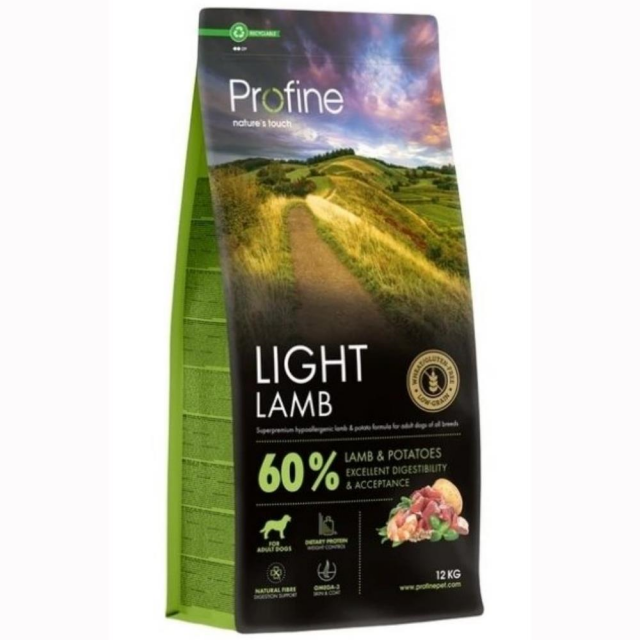Profine Light Glutensiz Kuzulu Yetişkin Köpek Maması 12 kg