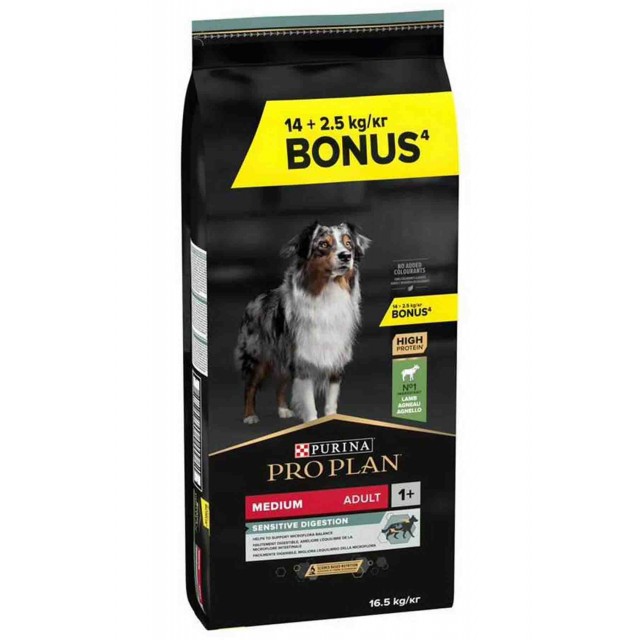 Pro Plan Kuzu Etli Orta Irk Yetişkin Köpek Maması 14kg +2,5kg