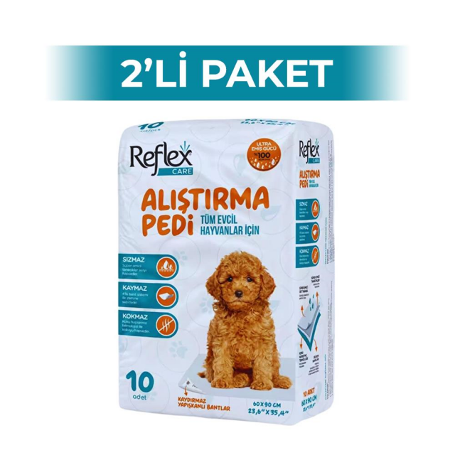 Reflex Care Kaydırmaz Evcil Hayvan Tuvalet Eğitim Pedi 60x90 cm 10'lu 2 Adet