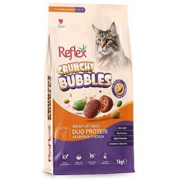 Reflex Crunchy Bubbles Duo Protein Somon Balıklı ve Tavuklu Yetişkin Kedi Maması 1kg