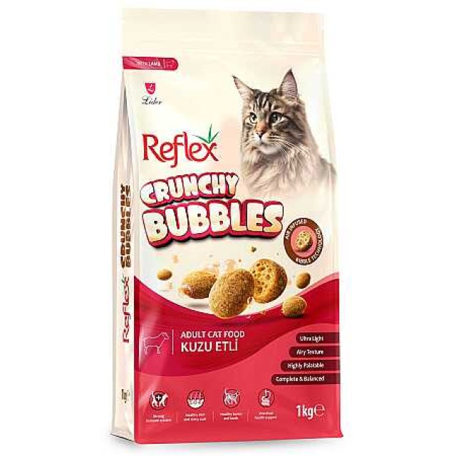 Reflex Crunchy Bubbles Kuzu Etli Yetişkin Kedi Maması 1kg