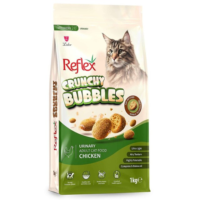 Reflex Crunchy Bubbles Üriner Sistem Destekleyici Tavuklu Yetişkin Kedi Maması 1kg