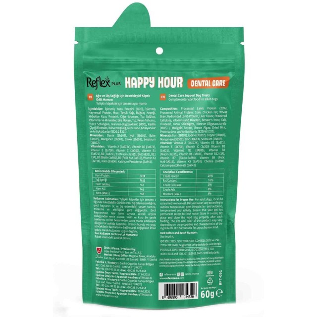 Reflex Happy Hour Ağız ve Diş Sağlığı İçin Köpek Ödül Maması 60gr