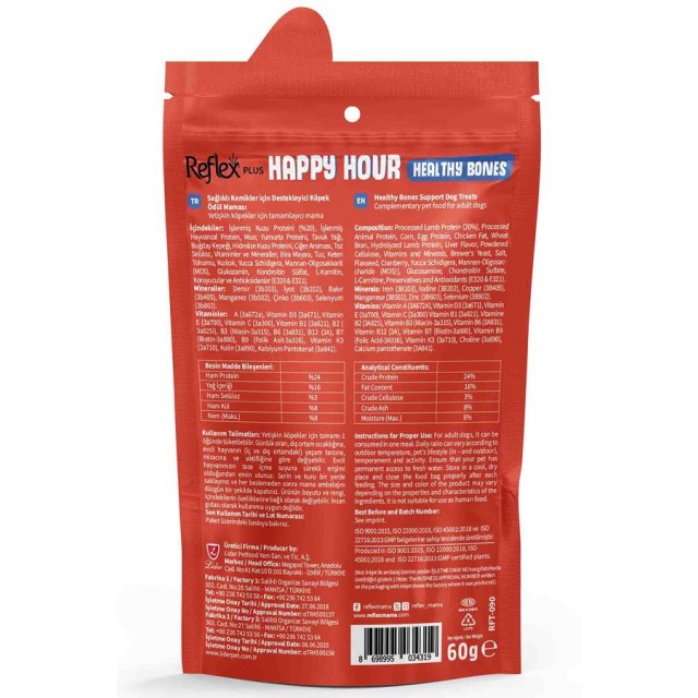 Reflex Happy Hour Sağlıklı Kemikler İçin Destekleyici Köpek Ödül Maması 60gr
