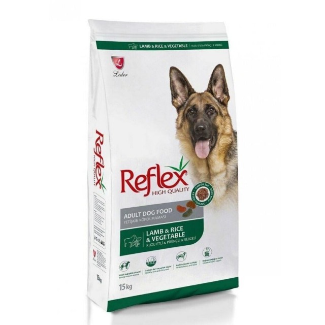 Reflex Kuzu Etli Sebzeli Pirinçli Yetişkin Köpek Maması 15 kg