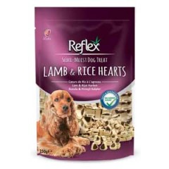 Reflex Kuzulu ve Pirinçli Mini Kalpli Yarı Yumuşak Köpek Ödül Maması 150gr