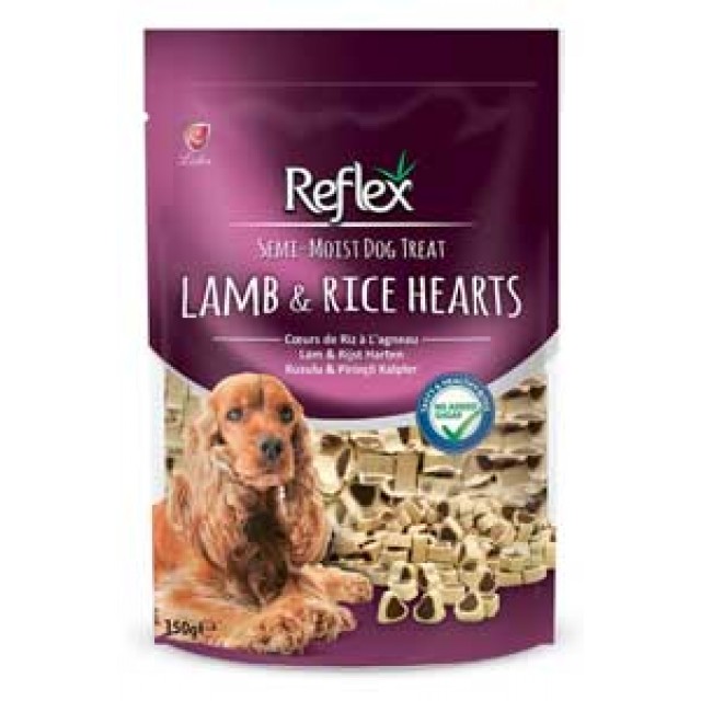 Reflex Kuzulu ve Pirinçli Mini Kalpli Yarı Yumuşak Köpek Ödül Maması 150gr