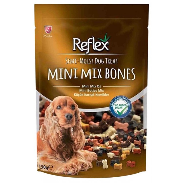 Reflex Mini Karışık Kemik Şeklinde Yarı Yumuşak Köpek Ödül Maması 150gr