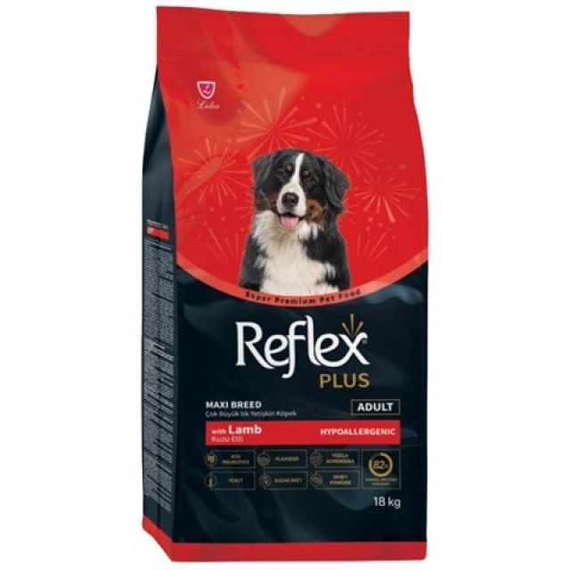 Reflex Plus Büyük Irk için Kuzulu ve Pirinçli Köpek Maması 18 kg