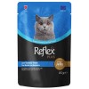 Reflex Plus Jöle İçinde Et Parçacıklı Ton Balıklı ve Alabalıklı Yetişkin Kedi Konservesi 85gr