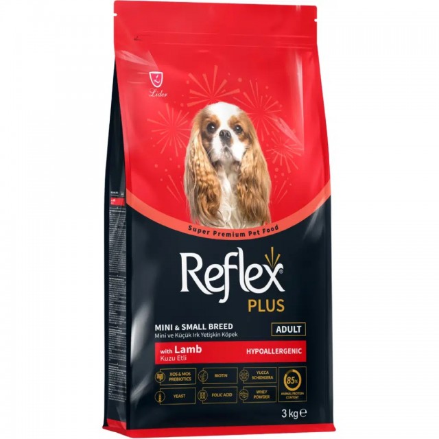 Reflex Plus Kuzu Etli Mini ve Küçük Irk Adult Yetişkin Köpek Maması 3 Kg