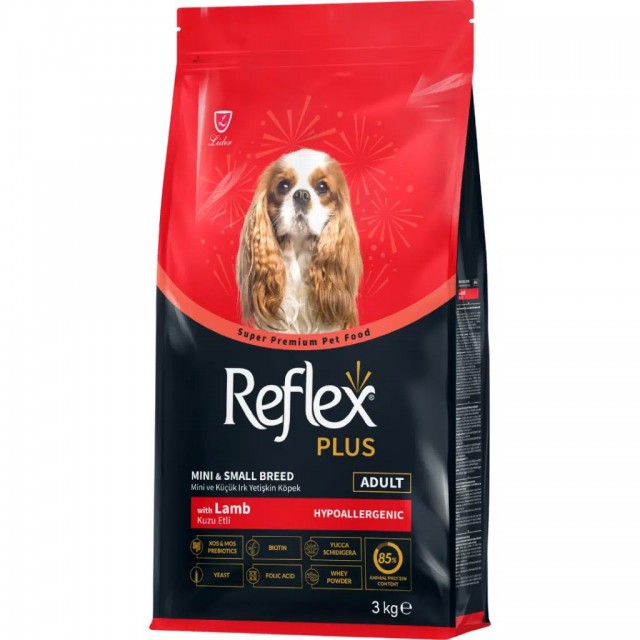 Reflex Plus Kuzu Etli Mini ve Küçük Irk Adult Yetişkin Köpek Maması 3 Kg