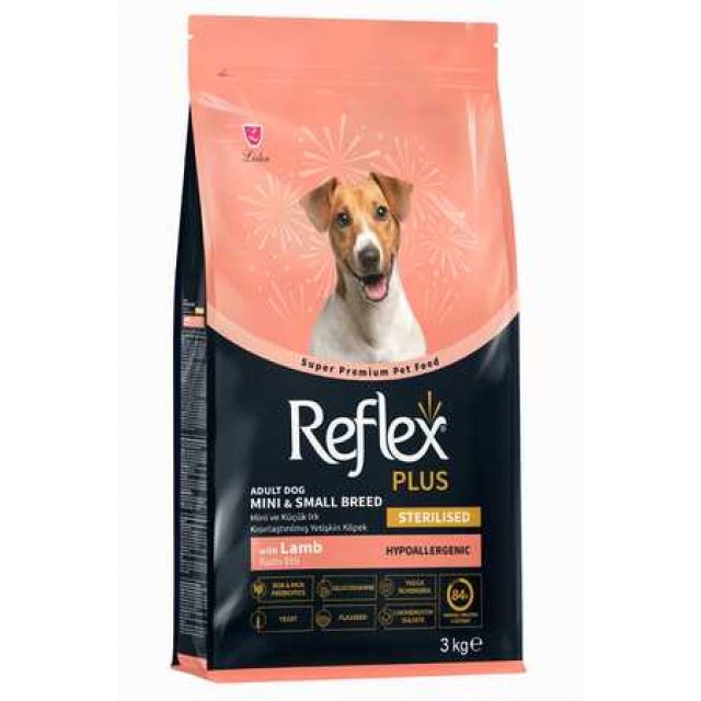 Reflex Plus Kuzu Etli Mini ve Küçük Irk Kısırlaştırılmış Köpek Maması 3kg