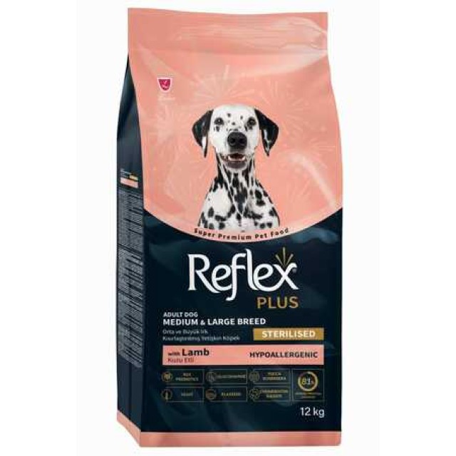 Reflex Plus Kuzu Etli Orta ve Büyük Irk Kısırlaştırılmış Yetişkin Köpek Maması 12kg