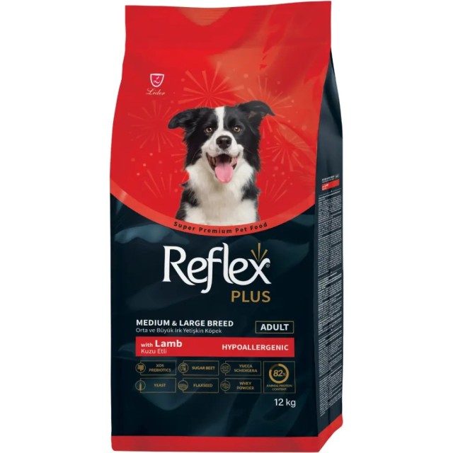 Reflex Plus Kuzu Etli Orta ve Büyük Irk Yetişkin Köpek Maması 12 Kg