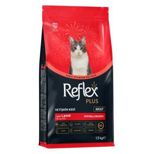 Reflex Plus Kuzu Eti ve Pirinçli Yetişkin Kedi Maması 1,5kg