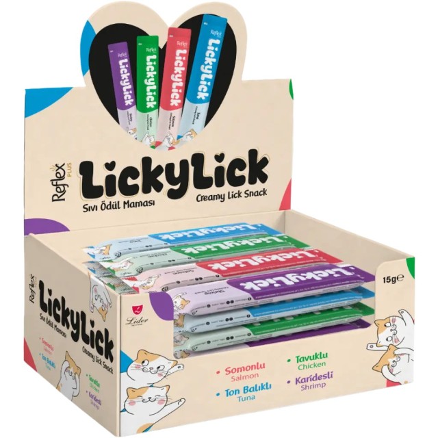 Reflex Plus LickyLick Creamy Karışık Sıvı Kedi Ödül Maması 72x15 Gr