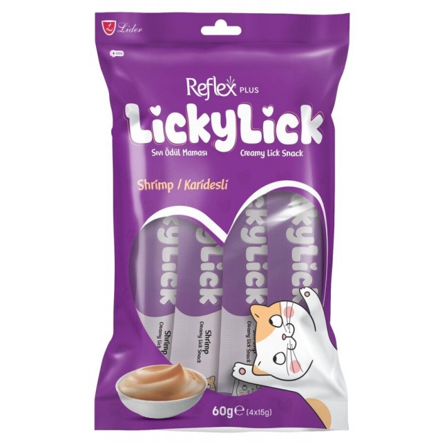 Reflex Plus Lickylick Karidesli Sıvı Ödül Maması 4x15gr
