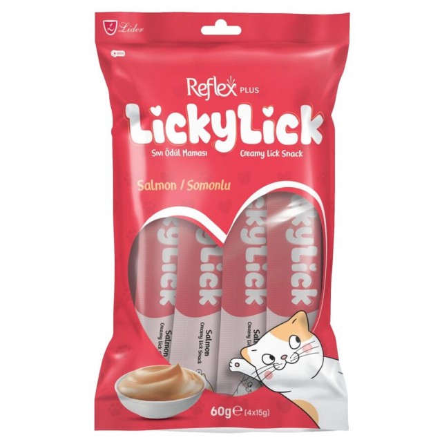 Reflex Plus Lickylick Somonlu Sıvı Ödül Maması 4x15gr