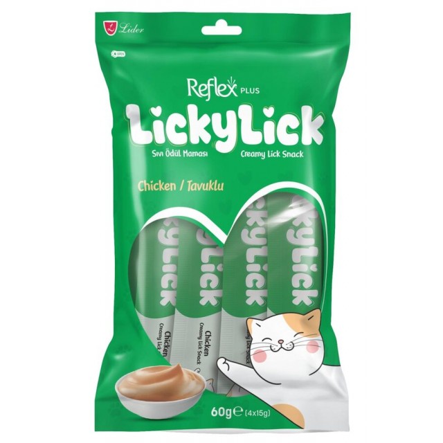 Reflex Plus Lickylick Tavuklu Sıvı Ödül Maması 4x15gr