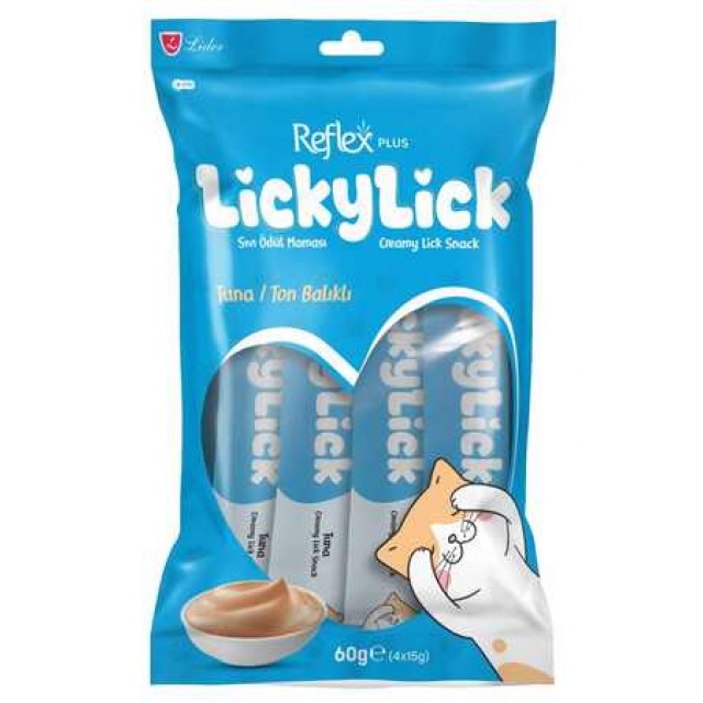 Reflex Plus Lickylick Ton Balıklı Sıvı Ödül Maması 4x15gr