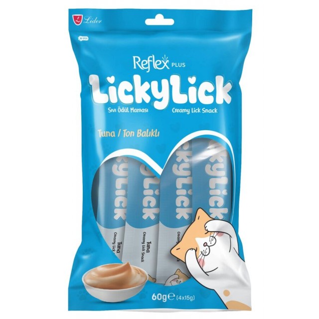 Reflex Plus Lickylick Ton Balıklı Sıvı Ödül Maması 4x15gr