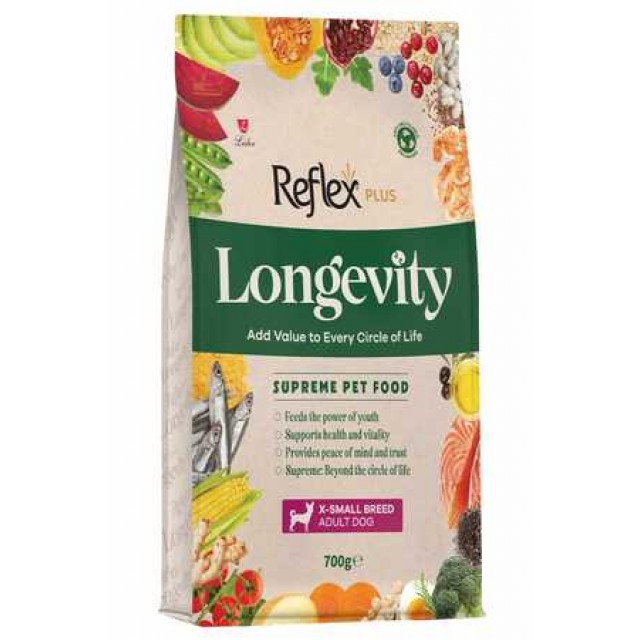 Reflex Plus Longevity Hipoalerjenik Çok Küçük Irk Yetişkin Köpek Maması 700gr