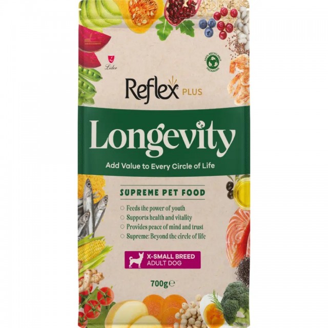 Reflex Plus Longevity X-Small Breed Adult Hipoalerjenik Çok Küçük Irk Yetişkin Köpek Maması 700 Gr