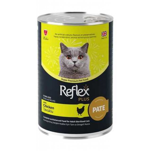 Reflex Plus Pate Tavuklu Kısırlaştırılmış Kedi Konservesi 395gr