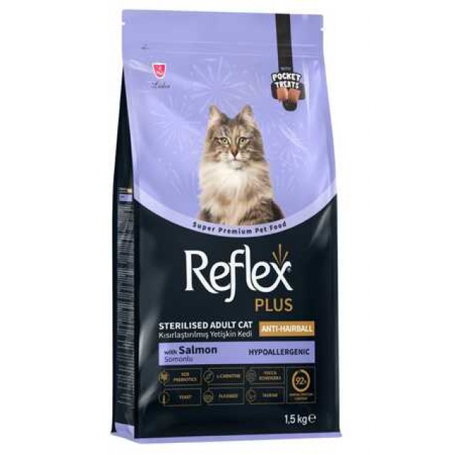 Reflex Plus Anti Hairball Somonlu Kısırlaştırılmış Kedi Maması 1,5kg
