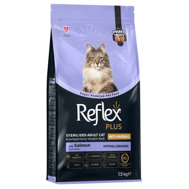 Reflex Plus Anti Hairball Somonlu Kısırlaştırılmış Kedi Maması 1,5kg