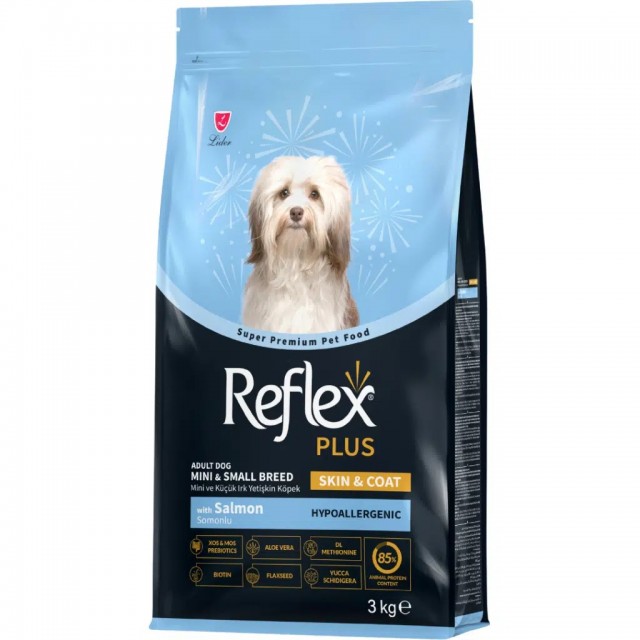 Reflex Plus Skin & Coat Somonlu Mini ve Küçük Irk Yetişkin Köpek Maması 3 Kg