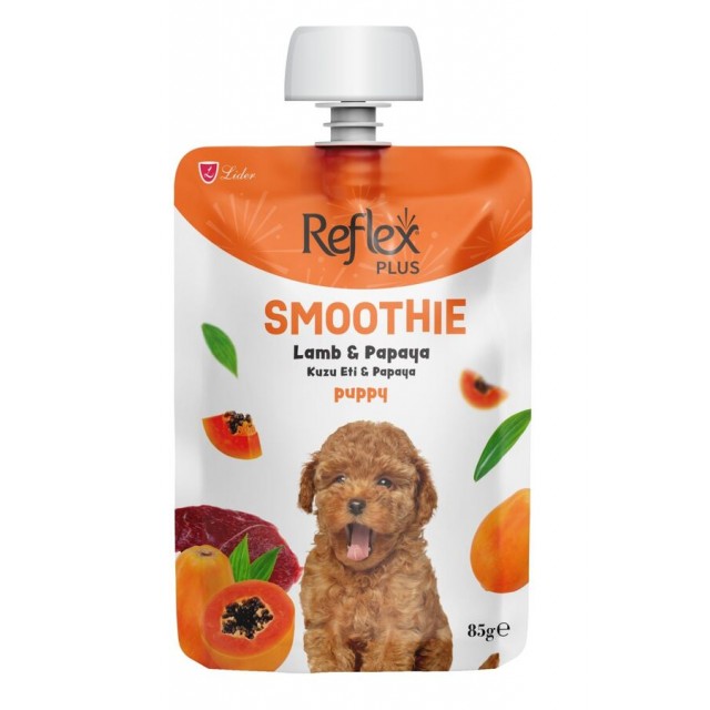 Reflex Plus Smoothie Kuzu Etli ve Papayalı Sıvı Yavru Köpek Ödülü 85gr