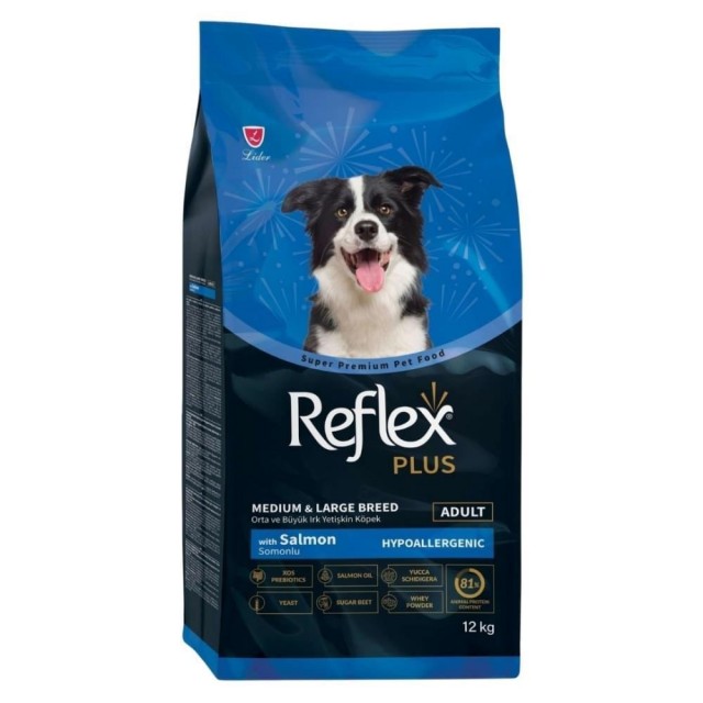 Reflex Plus Somonlu Orta Büyük Irk Yetişkin Köpek Maması 12 kg