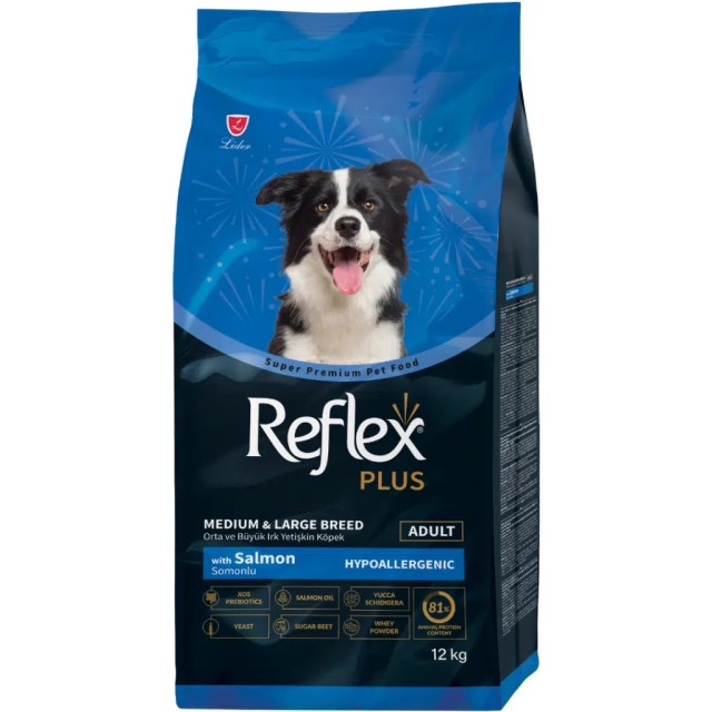 Reflex Plus Somonlu Orta ve Büyük Irk Yetişkin Köpek Maması 12 Kg