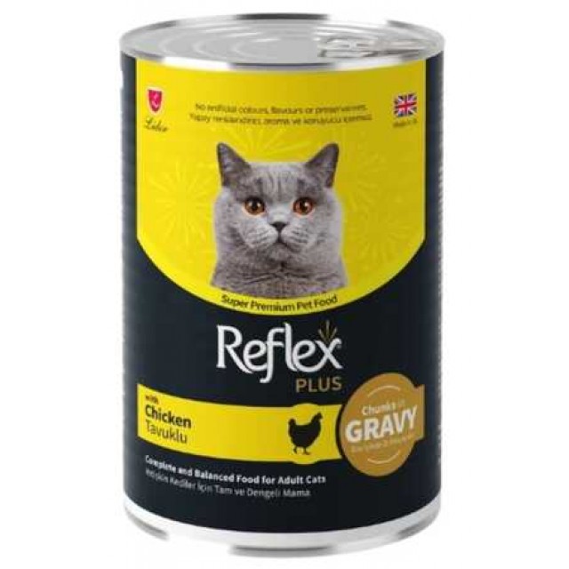 Reflex Plus Sos İçinde Et Parçacıklı Tavuklu Yetişkin Kedi Maması 395gr