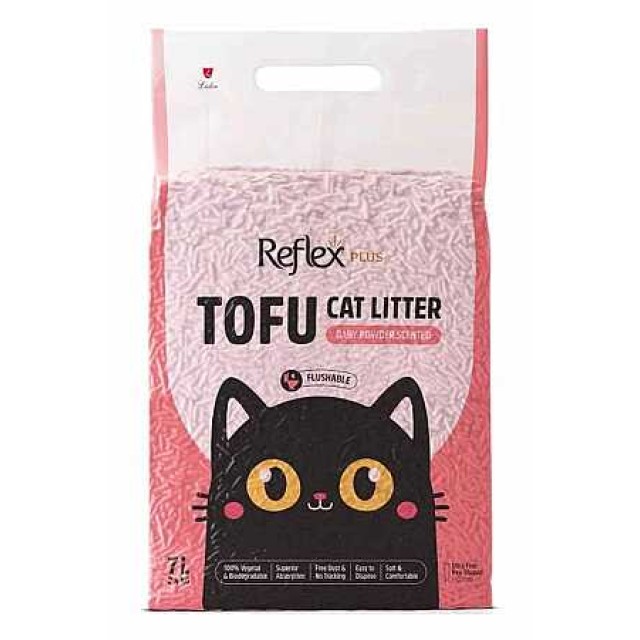 Reflex Plus Tofu Bebek Pudralı Kedi Kumu 7lt