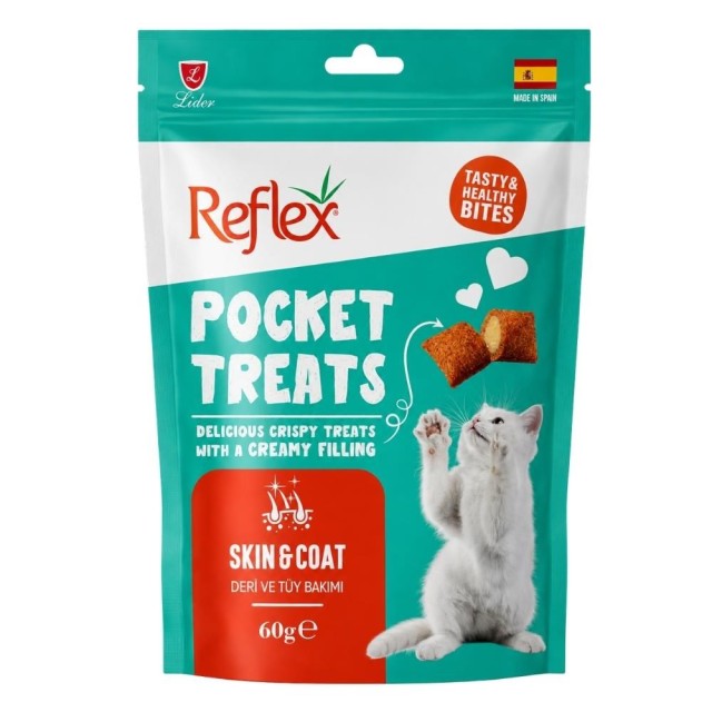 Reflex Pocket Treats Deri ve Tüy Bakımı Destekleyici Kedi Ödül Maması 60 gr