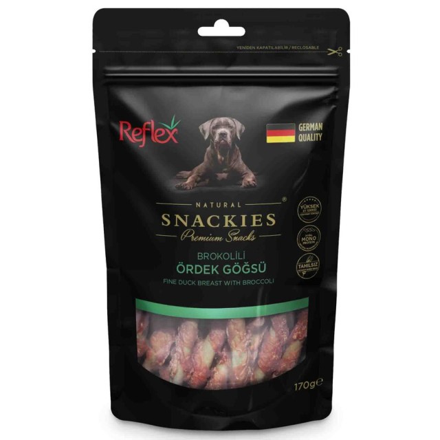 Reflex Snackies Brokolili Ördek Göğsü Köpek Ödül Maması 170gr