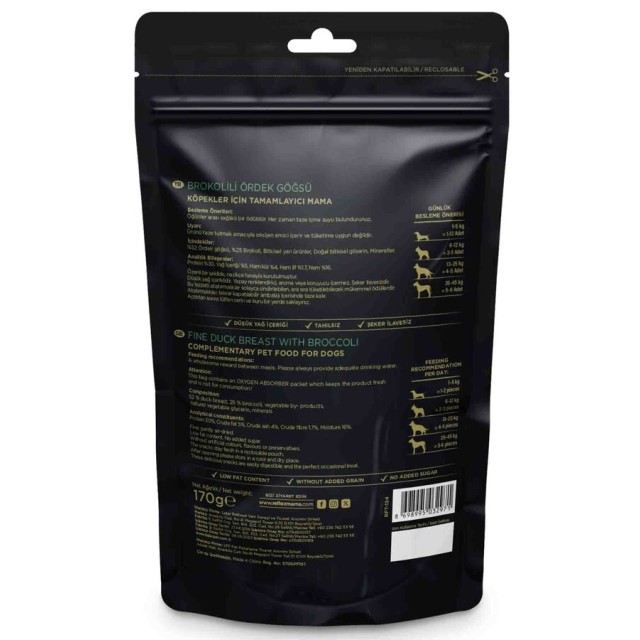 Reflex Snackies Brokolili Ördek Göğsü Köpek Ödül Maması 170gr