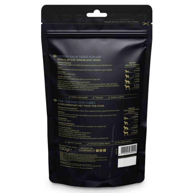 Reflex Snackies Morina Balık Derisi Küpleri Köpek Ödül Maması 130gr