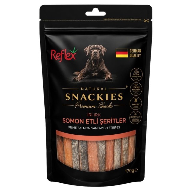 Reflex Snackies Natural Füme Somon Etli Şerit Köpek Ödül Maması 170 gr