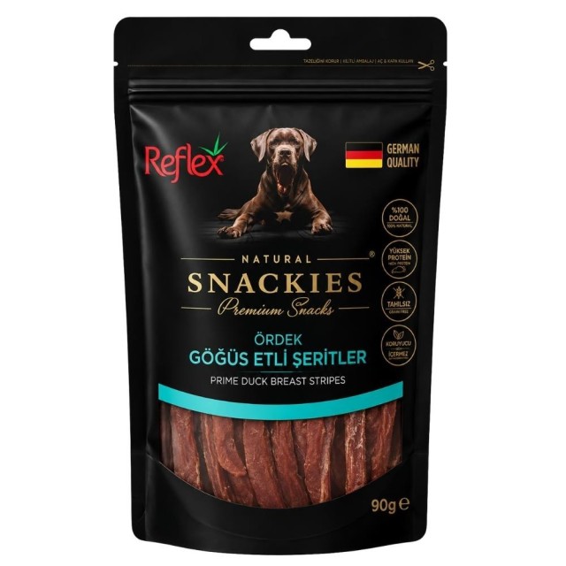 Reflex Snackies Natural Ördek Göğüs Etli Şerit Tahılsız Köpek Ödül Maması 90 gr